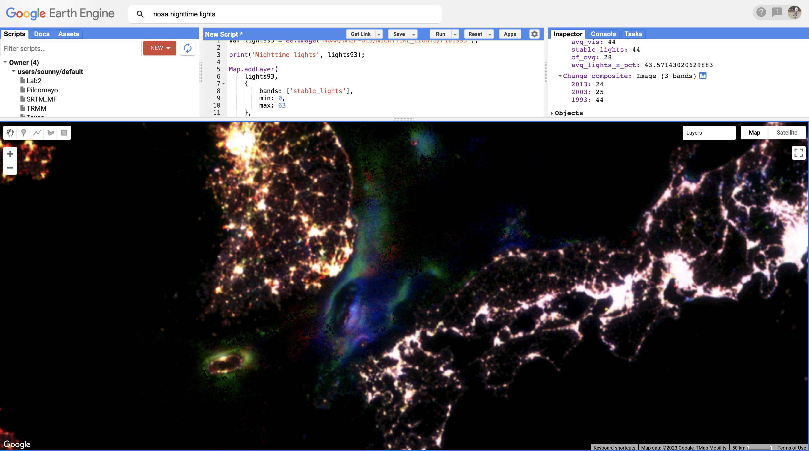 Korean Strait fishing lights